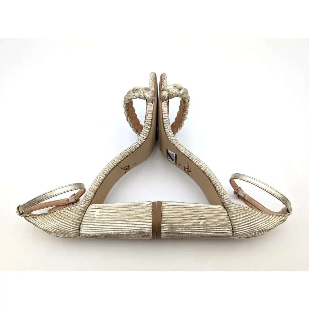 Jewel Badgley Mischka Shea Ankle Strap Sandals Champagne Gold Size US9 EU39.5 - Picture 7 of 10